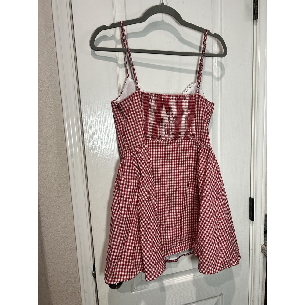 princess polly Toulouse Red Gingham Sleeveless Minidress Sz 6 Americana Bbq - Picture 9 of 11